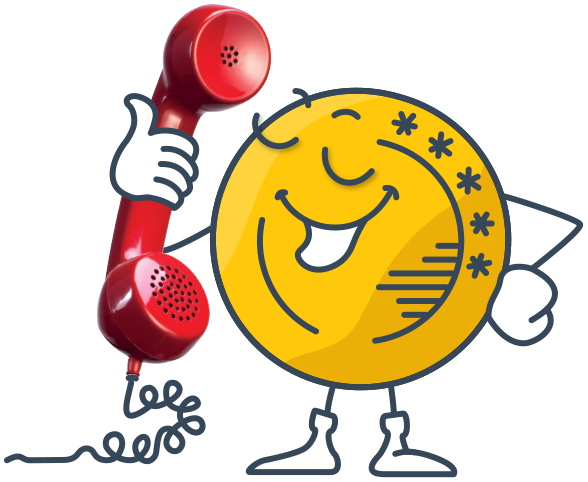 Münze mit Telefonhörer